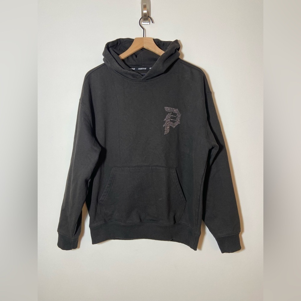 Primitive Mens Skateboard Truck Stickers Dirty P Rhinestone Black Hoodie L